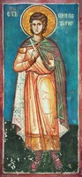 Мч. Севастиан. Роспись ц. Вознесения мон-ря Дечаны. Ок. 1348–1350 гг. Фото: BLAGO UFund USA / Serbia