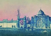 Синагога при еврейском кладбище во Владикавказе. Хромолитография. 10-е гг. ХХ в.