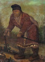 Прп. Серафим Саровский на пути в пустыньку. 3-я четв. XIX в. (частное собрание)