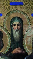 Прп. Сильвестр Обнорский. Фрагмент иконы «Избранные святые». Ок. 1899 г. (собор Рождества Пресв. Богородицы в Вологде)