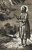 Блж. Симон Юрьевецкий в молении перед Спасителем. Литография. 1891 г. 