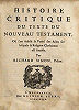 Титульный лист кн. Histoire critique du texte du Nouveau Testament. Rotterdam, 1689 