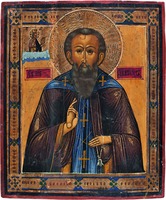 Прп. Сильвестр Обнорский. Икона. Посл. треть XIX в. (частное собрание)