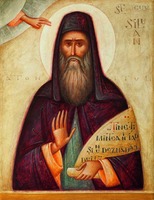 Прп. Силуан Афонский. Икона. Нач. XXI в. Иконописец Г. Т. Читук (Румыния)