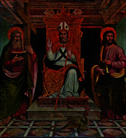 Сир, еп. Генуи, с апостолами Андреем и Варфоломеем. Ок. 1520 г. Худож. П. Ф. Сакки (ц. Сан-Сиро-ди-Нерви в Генуе). Фото: Carlo Dell'Orto/Wikipedia Commons