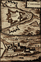 Старая и новая крепости в Комарно. Гравюра из кн.: Manesson-Mallet A. Les travaux de Mars ou l’Art de la guerre. P., 1696. T. 3. P. 331