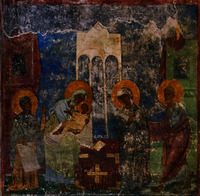 Сретение Господне. Роспись Преображенского собора Мирожского мон-ря. Ок. 1140 г. Фото: А. С. Зверев