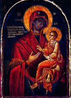 Икона Божией Матери «Скоропослушница». Фреска. 1563 г. (мон-рь Дохиар, Афон)