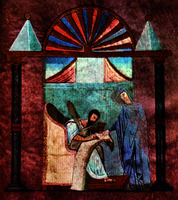 Ап. Марк и Премудрость. Миниатюра из Россанского кодекса. VI в. (Rossano. Museo Diocesano. Cod. 042. Fol. Fol. 121 r)