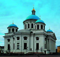 Богородицкий собор Богородицкого монастыря в Казани. 1796 г. Разрушен в 30-х гг. XX в., восстановлен в 2016–2021 гг. Фотография. 2022 г. Фото: Е. А. Титова