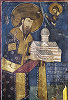 Мч. Стефан Дечанский, с моделью храма Христа Пантократора. 1347–1348 гг. Роспись наоса кафоликона Дечанского мон-ря Фото: В. А. Заварицкая