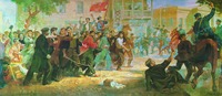 Первомайская демонстрация в Тифлисе. 1901 г. Худож. У. М. Джапаридзе. 1939–1941 гг. (ГМИГ)