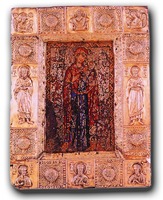 Св. прав. Анна с младенцем Марией. Мозаичная икона. Кон. XIII — нач. XIV в.