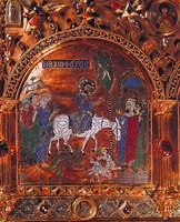 Вход Господень в Иерусалим. Фрагмент Pala d`Oro. XII в. (собор Сан-Марко в Венеции)