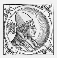 Анастасий IV, папа Римский. Гравюра (Sacchi P. &quot;Vitis pontificum&quot;. 1626)