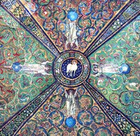 Агнец Божий в окружении ангелов. Мозаика свода ц. Сан-Витале в Равенне. Ок. 547 г.