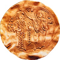 Богоматерь коронует имп. Иоанна II Комнина. Монета