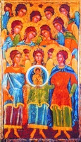 Кликните для увеличения картинки Собор архангелов. Икона. Ок. 1643 г. (НХГ)