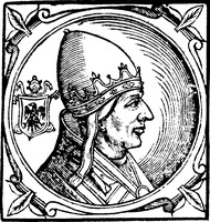 Григорий VIII, папа Римский. Гравюра. 1600 г. (Sacchi. Vitis pontificum. 1626) (РГБ)