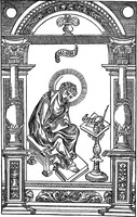 Евангелист Лука. Гравюра из «Апостола» И. Фёдорова. М., 1564 (РГБ)