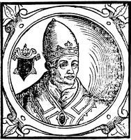 Григорий VI, папа Римский. Гравюра. 1600 г. (Sacchi. Vitis pontificum. 1626) (РГБ)