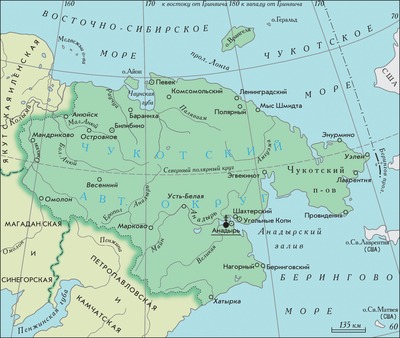 Карта реки анадырь