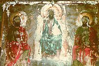 Фрагмент росписи на сев. стене собора святых Иаковов до ее поновления. XVI-XVII вв. (?)