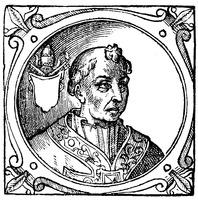 Бенедикт III, папа Римский. Гравюра (Sacchi. Visits pantificum. 1626)