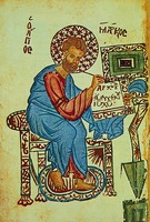 Евангелист Марк. Миниатюра из Евангелия. XIII в. (Laur. A35. Fol. 60v)