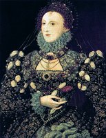 Елизавета I Тюдор. 1575-1576 гг. Худож. Н. Хиллиард (Национальная галерея, Лондон)