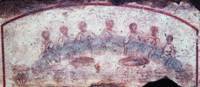 Трапеза. Роспись в катакомбах Каллиста в Риме. 1-я пол. III в.