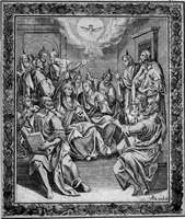Сошествие Св. Духа на апостолов. Гравюра А. Ф. Зубова. 1701 г. (РГБ)