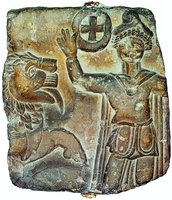 Прор. Даниил во рву львином. Рельеф капители. VI - VII вв. (Коптский музей, Каир)