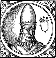 Григорий IV, папа Римский. Гравюра. 1600 г. (Saachi. Vitis pontificum. 1626) (РГБ)
