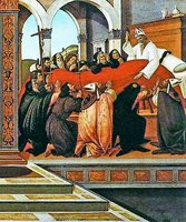 Смерть св. Зиновия. Фрагмент картины «Последнее чудо и смерть св. Зиновия». После 1500 г. Худож. С. Боттичелли. (Картинная галерея, Дрезден)