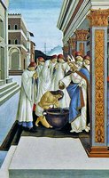Крещение св. Зиновия. Фрагмент картины «Крещение св. Зиновия и поставление во епископы». После 1500 г. Худож. С. Боттичелли (Национальная галерея, Лондон)