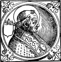 Свт. Григорий Великий. Гравюра. 1600 г. (Sacchi. Vitis pontificum. 1626) (РГБ)
