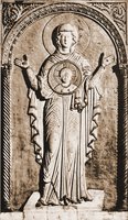 Богоматерь «Знамение». Рельеф из ц. Санта-Мария Мастер Домини, Венеция. XII в.