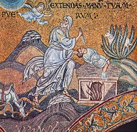 Жертвоприношение Авраама. Мозаика собора в Монреале. Сицилия. XII в.