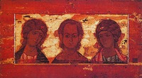 Христос Эммануил с архангелами. Икона. Кон. XII в. (ГТГ)