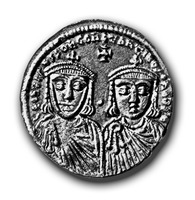 Имп. Лев IV с сыном Константином VI. Солид.