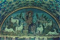 Христос Добрый Пастырь. Мозаика мавзолея Галлы Плацидии