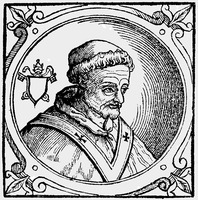 Бенедикт VI, папа Римский. Гравюра (Sacchi. Vitis pontificum. 1626)