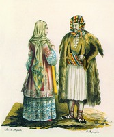 Афинянка и сулиот. Литография Ф. Вармунда. 1828 г. (РГБ)
