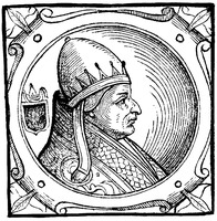Бенедикт VIII, папа Римский. Гравюра (Sacchi. Vitis pontificum. 1626)