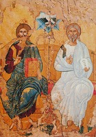 Троица Новозаветная. Икона. XVI в. (Ц. Св. Троицы мон-ря Аретиу)