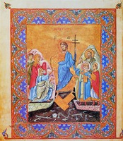 Воскресение Господне. Миниатюра из Евангелия имп. Никифора II Фоки. XI в. (Великая Лавра. Ризница)
