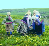 Моление на праздник Св. Троицы духоборцев с. Гореловка (Грузия). Фотография. 1988 г.