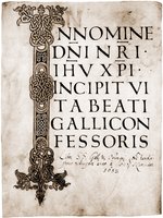 Титульный лист Жития св. Галла, составленного Валафридом Страбоном. Кон. IX в. (Санкт-Галлен. Stadtbibl. Sang. 562. Fol. 2)