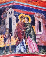 Встреча Пресв. Девы Марии с парв. Елисаветой. Роспись собора мон-ря Дионисиат